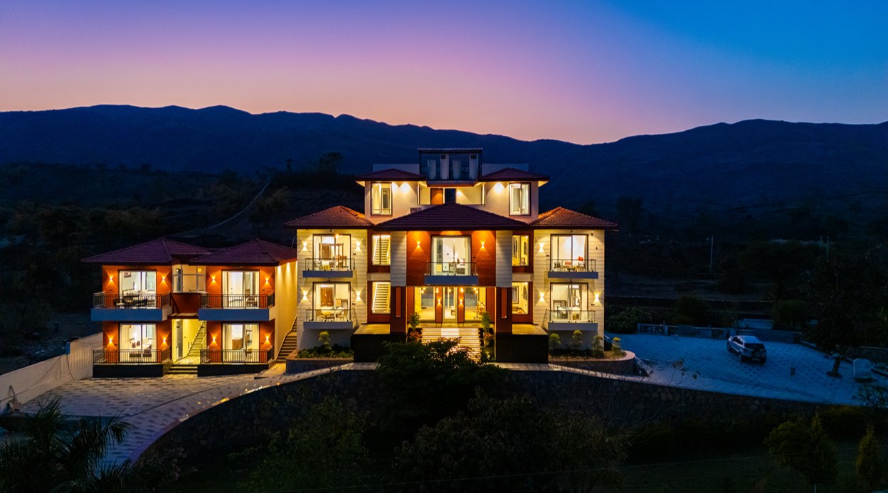 Godan Terra Estate | 10-BHK Riverside Retreat with Pool, Garden, Elevated Gazebo in Nature & Mountain Views