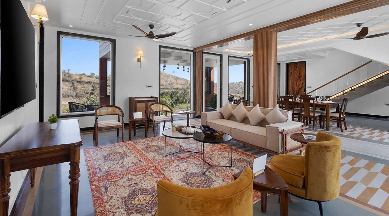 Godan Terra Estate | 10-BHK Riverside Retreat with Pool, Garden, Elevated Gazebo in Nature & Mountain Views