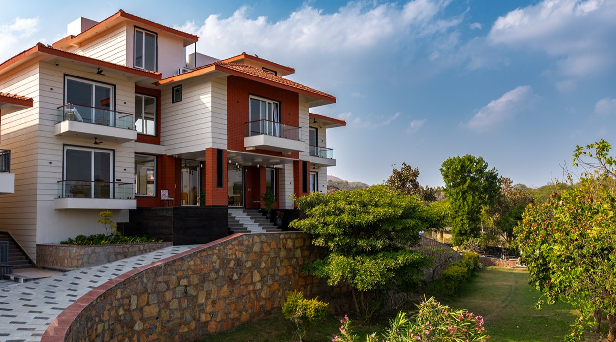 Godan Terra Estate | 10-BHK Riverside Retreat with Pool, Garden, Elevated Gazebo in Nature & Mountain Views