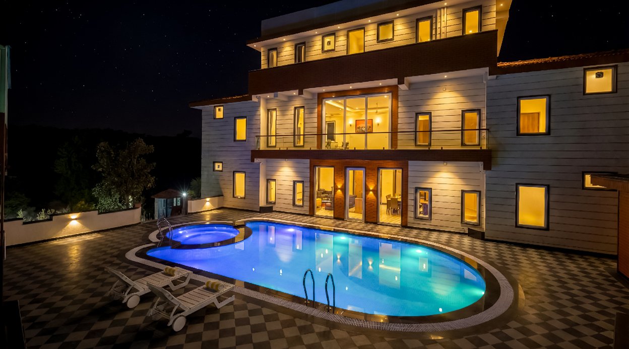 Godan Terra Cove | 6-BHK Retreat with Private Pool, Garden & Elevated Gazebo, featuring Stunning Hill & River Views
