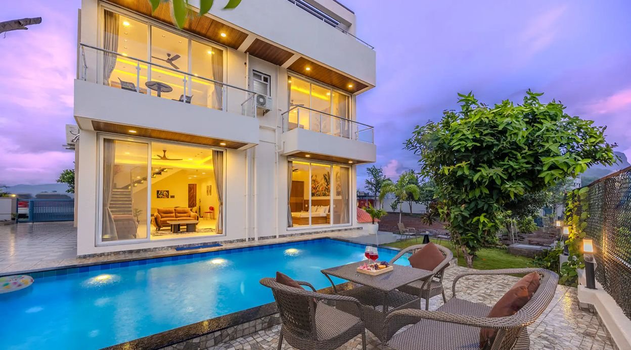 SK Villa | 4-BHK Retreat with Private Pool, Sit-Out & 360° Panoramic Views, Near Korigad Fort