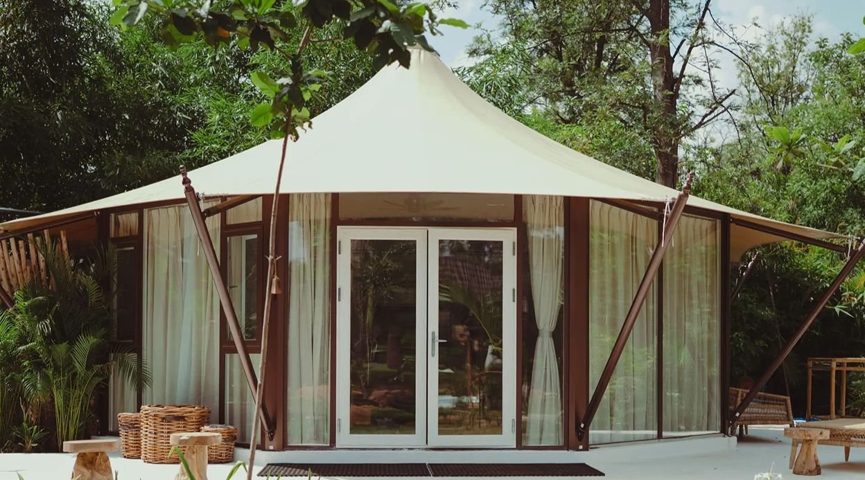 Bali Bay Langit | Glass Tent on 2-Acres with Shared Pool, Jacuzzi, Firepits, & Bar Lounge
