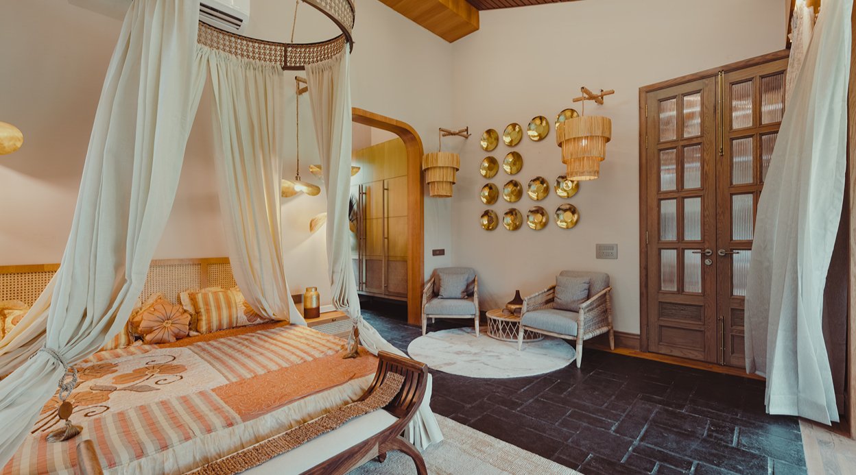 Ananta Bliss Taksu | 2-BHK Pet-friendly Villa On 1-Acre of Land with Shared Pool, Gazebo & a Firepit Lounge