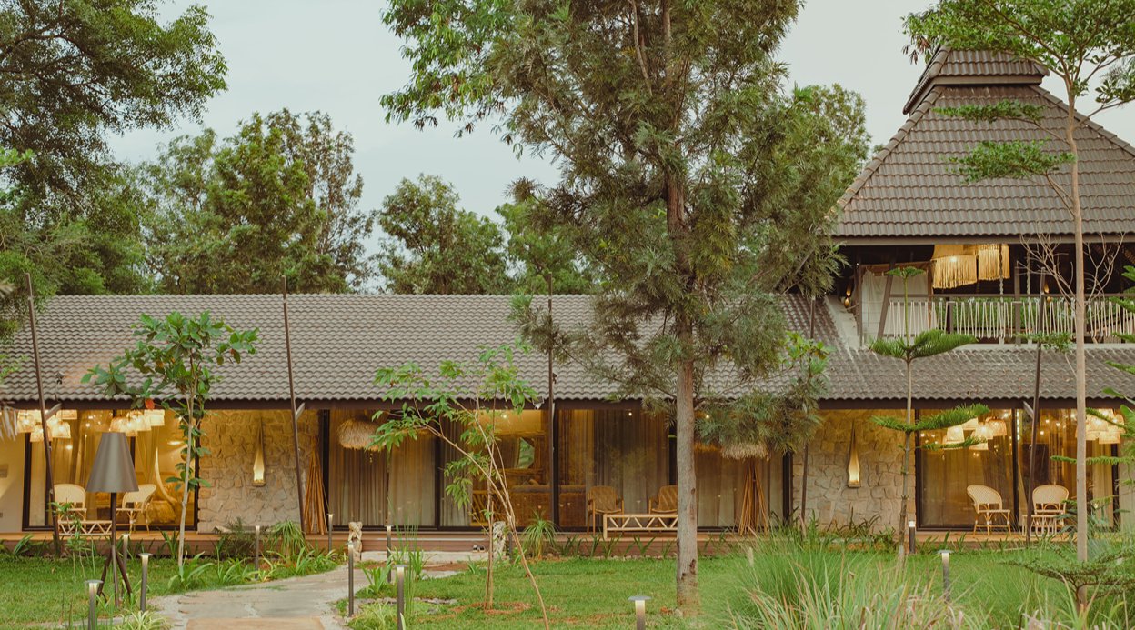 Ananta Bliss Taksu | 2-BHK Pet-friendly Villa On 1-Acre of Land with Shared Pool, Gazebo & a Firepit Lounge
