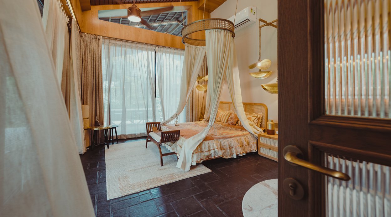 Ananta Bliss Taksu | 2-BHK Pet-friendly Villa On 1-Acre of Land with Shared Pool, Gazebo & a Firepit Lounge