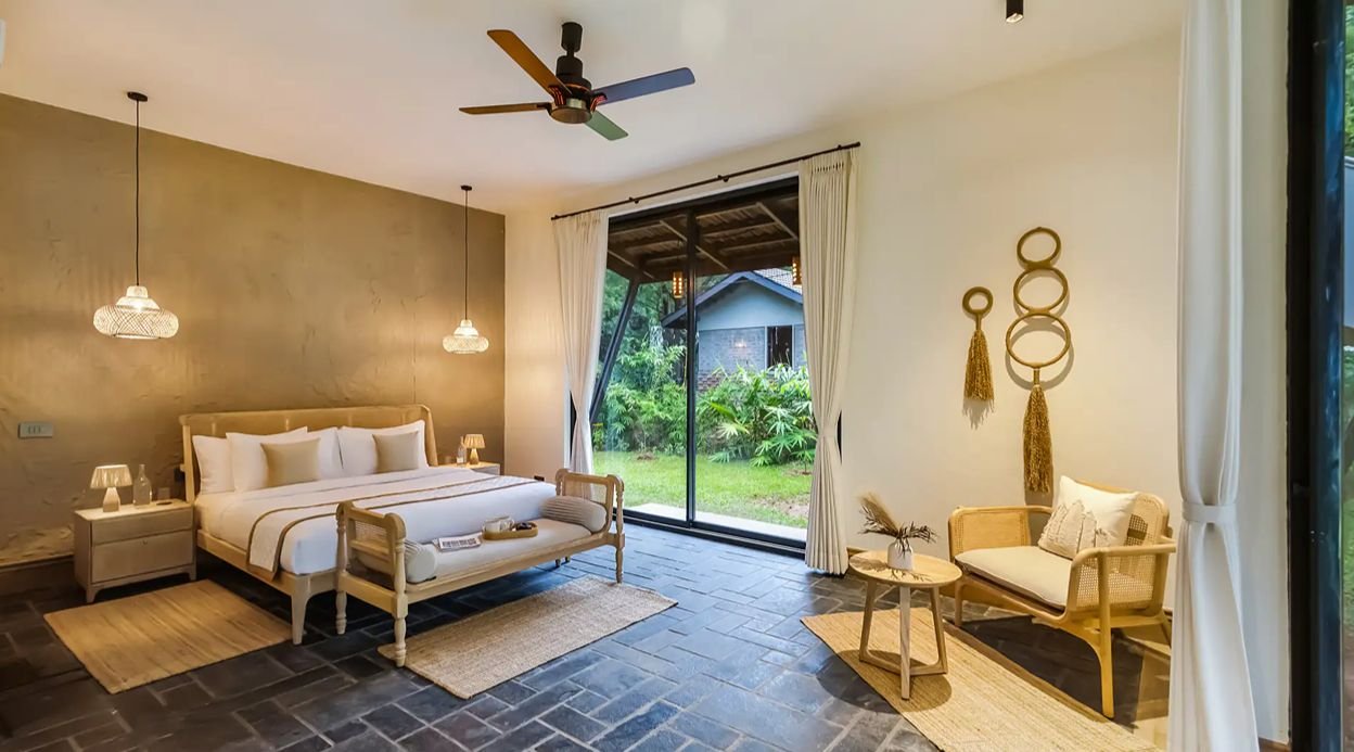 Saukhyam | Pet-Friendly 3 BHK Farm Villa with Open-Air Movie Lounge, Fire Pit, Cabana & Landscaped Garden