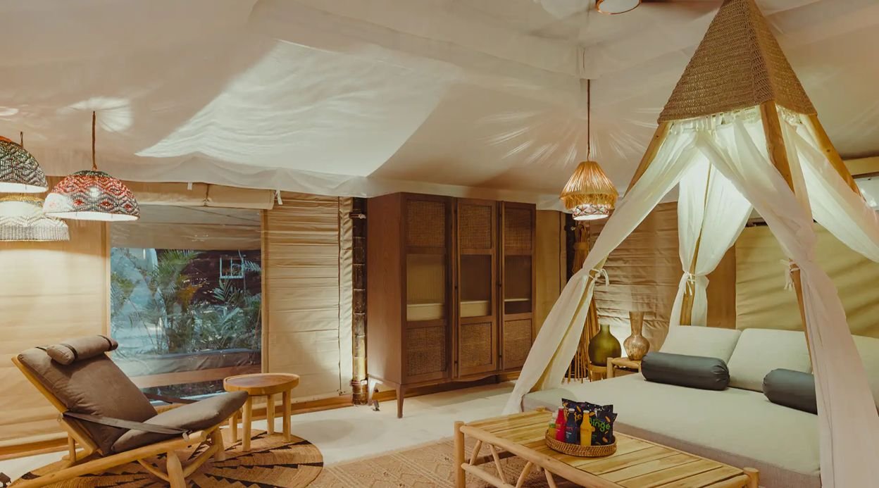 Ananta Bliss Bale | Pet-friendly Tent on 1-Acre with Shared Pool, Sunken Firepit, Gazebo & a Lush Garden