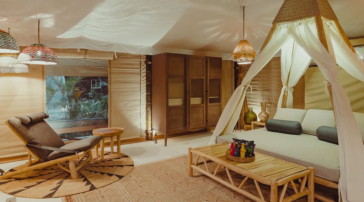 Ananta Bliss Bale | Pet-friendly Tent on 1-Acre with Shared Pool, Sunken Firepit, Gazebo & a Lush Garden