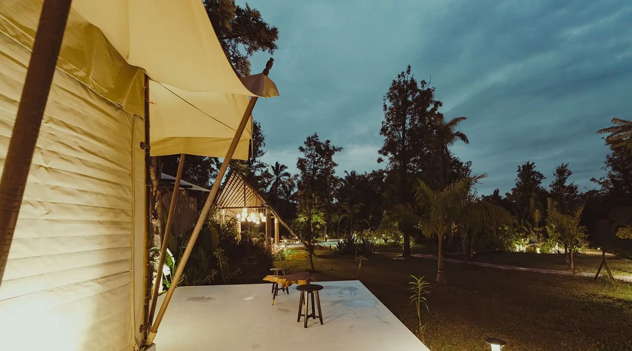 Ananta Bliss Bale | Pet-friendly Tent on 1-Acre with Shared Pool, Sunken Firepit, Gazebo & a Lush Garden