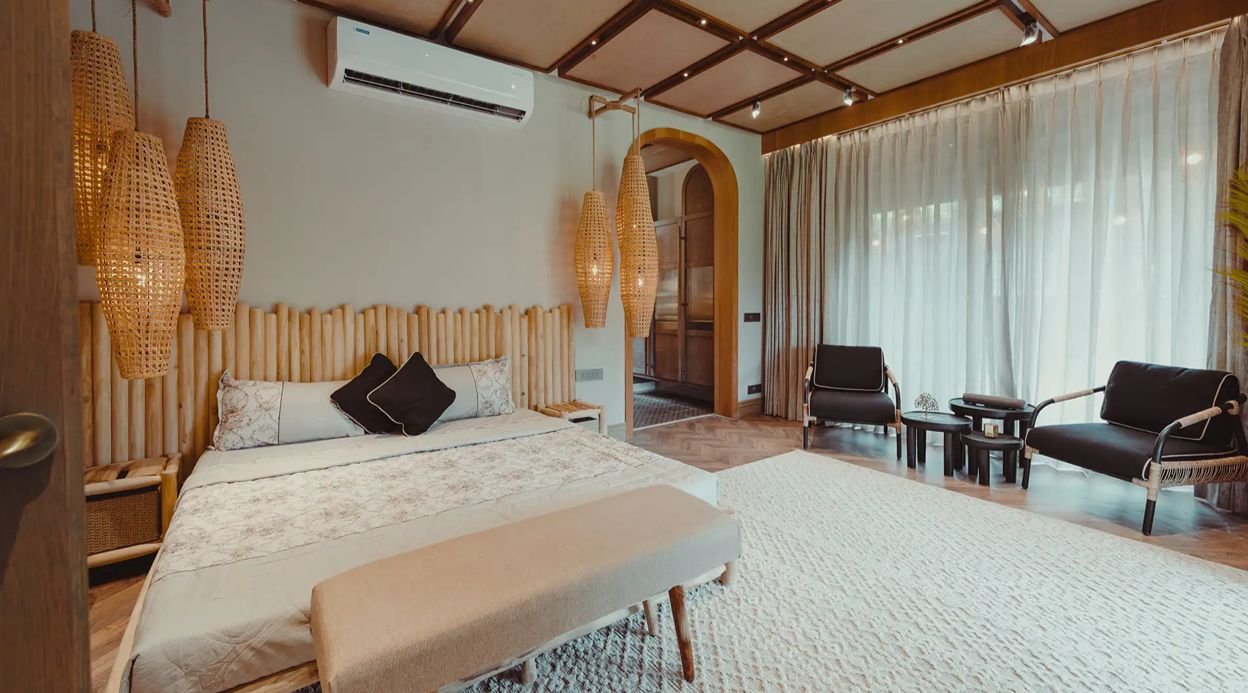 Ananta Bliss Talam | 3-BHK Pet-friendly Villa On 1-Acre of Land with Shared Pool, Firepit, Garden & Gazebo
